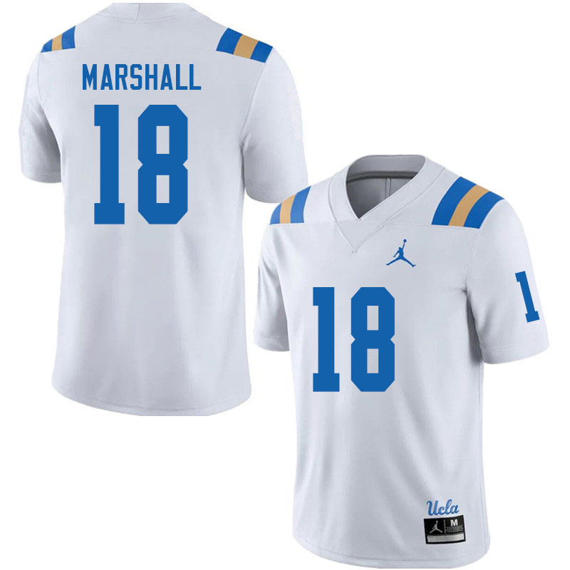 Jordan Brand Men #18 Jadyn Marshall UCLA Bruins College Football Jerseys Sale-White